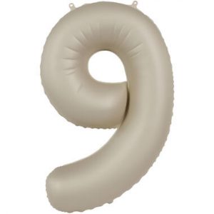 Folienballon Zahl 9 - Creamy Latte - Ultra Matt - 86 cm