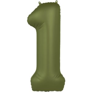 Folienballon Zahl 1 - Olive Green - Ultra Matt - 86 cm
