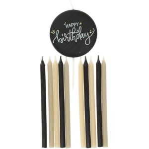 Kerzen Set - Crème Noir - 9,5 cm - 11 Stück