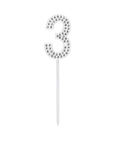 Tortentopper Cake Topper "3" Diamond 10,5 cm