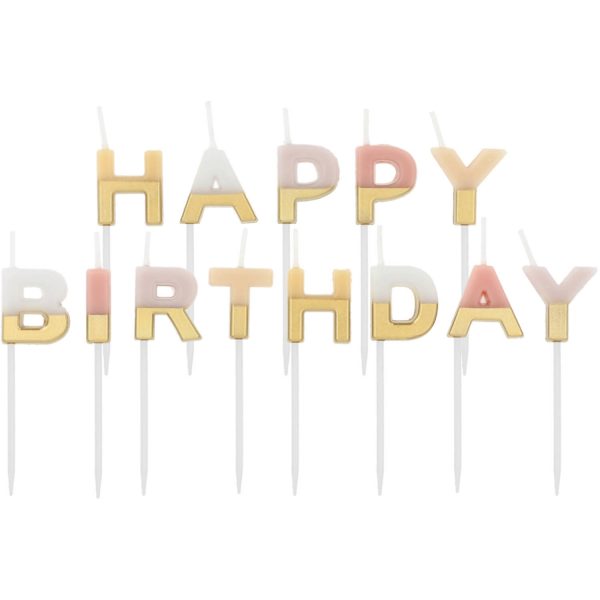 Kerzenset 'Happy Birthday' Pale Pastels - 2 cm