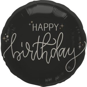 Folienballon - "Happy Birthday" - Crème Noir - 45 cm