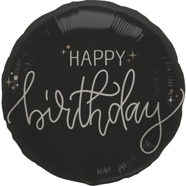 Folienballon - "Happy Birthday" - Crème Noir - 45 cm