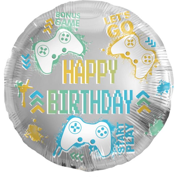 Folienballon Birthday Gamer - 45 cm