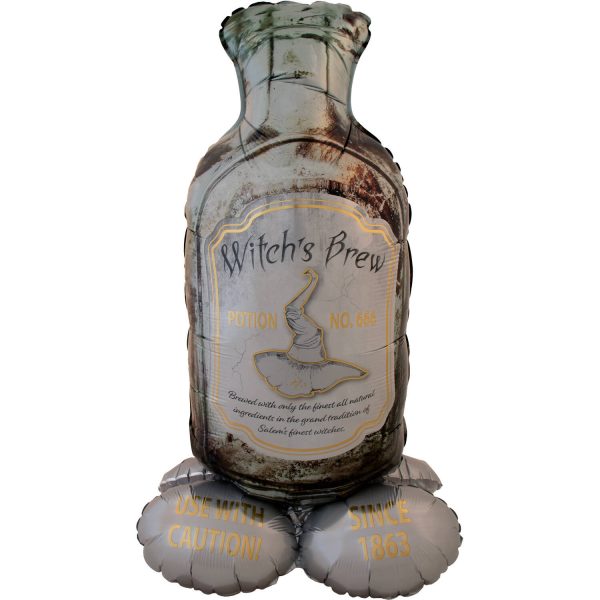 Stehender Folienballon - Flasche „Witch's Brew“ – Creepy Curiosities – 95 x 85 cm