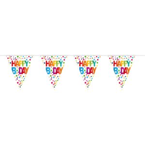 Geburtstag Wimpelkette mit Punkten - 10 Meter