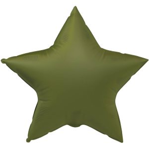 Folienballon Form Stern - Olive Green - Ultra Matt - 45 cm