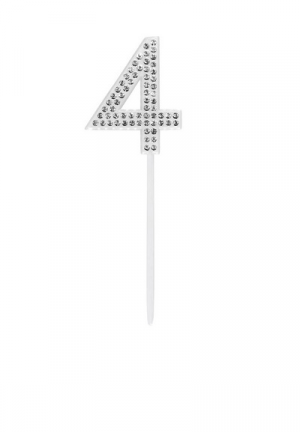 Tortentopper Cake Topper "4" Diamond 10,5 cm