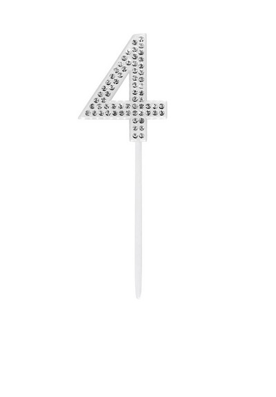Tortentopper Cake Topper "4" Diamond 10,5 cm
