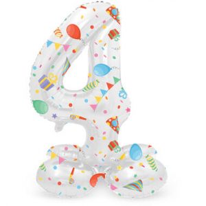 Stehender Folienballon Ziffer / Zahl 4 Joyful Party - 72 cm