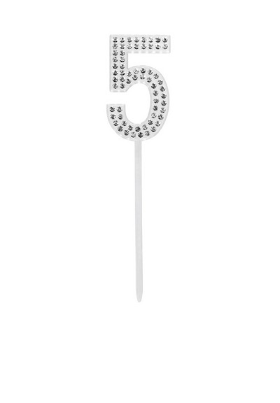 Tortentopper Cake Topper "5" Diamond 10,5 cm
