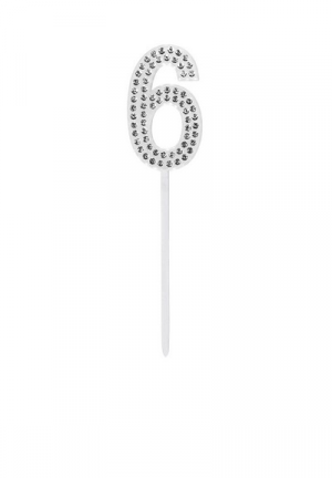 Tortentopper Cake Topper "6" Diamond 10,5 cm