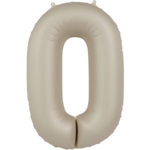 Folienballon Zahl 0 - Creamy Latte - Ultra Matt - 86 cm