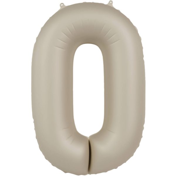 Folienballon Zahl 0 - Creamy Latte - Ultra Matt - 86 cm