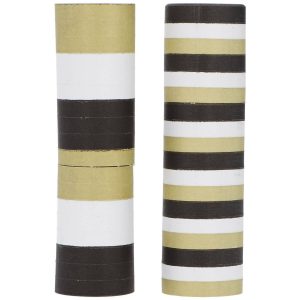 Luftschlangen - Black Gold White - 4 mm x 4 Meter - 2 Stück