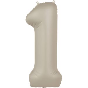 Folienballon Zahl 1 - Creamy Latte - Ultra Matt - 86 cm