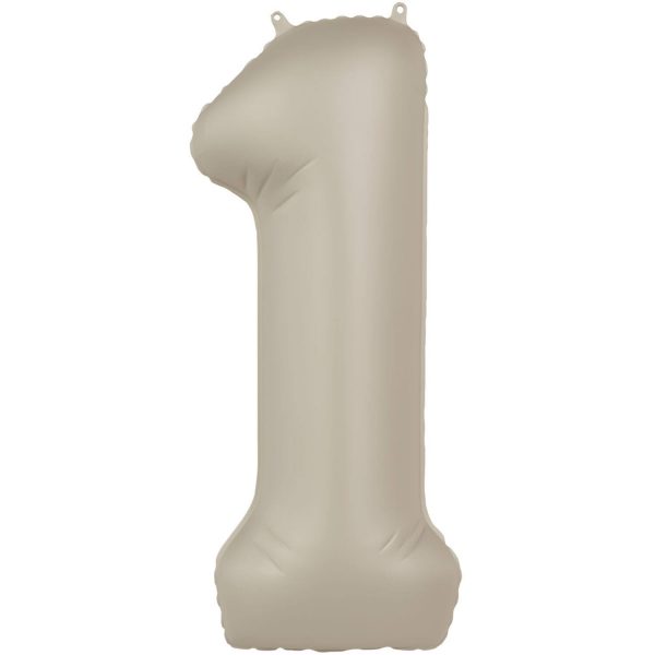 Folienballon Zahl 1 - Creamy Latte - Ultra Matt - 86 cm
