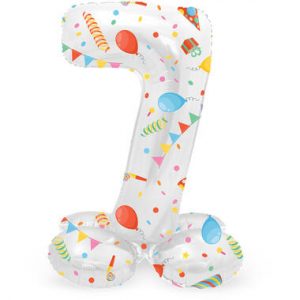 Stehender Folienballon Ziffer / Zahl 7 Joyful Party - 72 cm