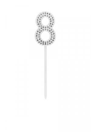 Tortentopper Cake Topper "8" Diamond 10,5 cm