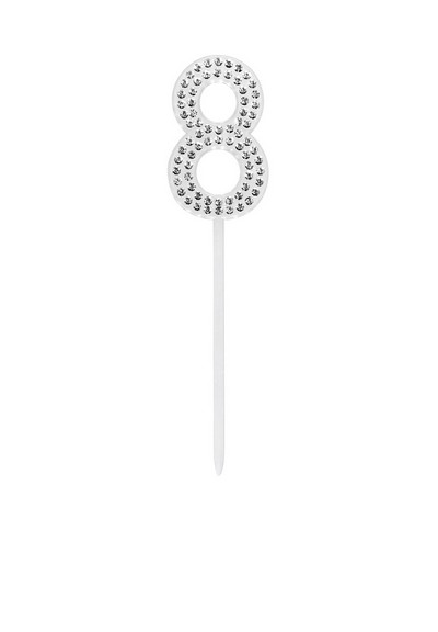 Tortentopper Cake Topper "8" Diamond 10,5 cm