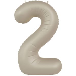 Folienballon Zahl 2 - Creamy Latte - Ultra Matt - 86 cm