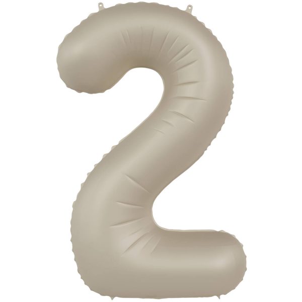 Folienballon Zahl 2 - Creamy Latte - Ultra Matt - 86 cm