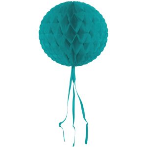 Wabenfächerballon Rund Türkis - 30 cm