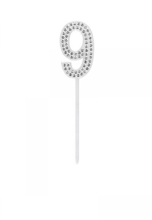 Tortentopper Cake Topper "9" Diamond 10,5 cm