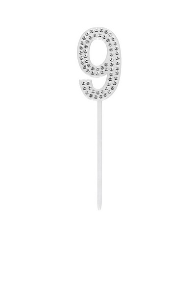 Tortentopper Cake Topper "9" Diamond 10,5 cm