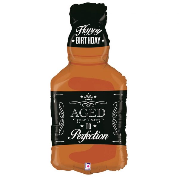 ag Folienballon Whiskey Flasche"Aged to Perfection" 86cm