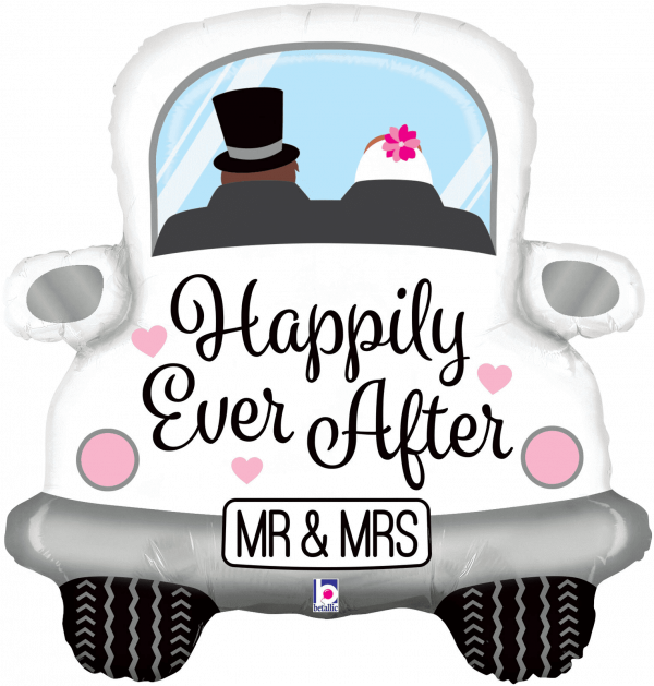 aut Folienballon Happily Ever After Car