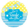 Folienballon "Zur Taufe alles Liebe" Blau 60cm