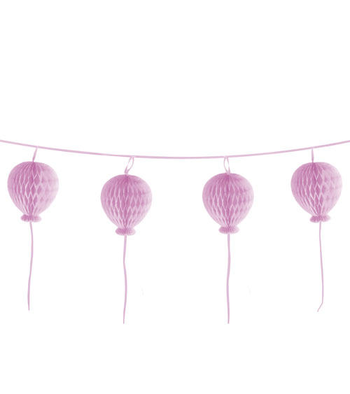 Girlande Wabenball Happy Birthday Pastel rosa Papier