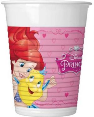 8 Plastikbecher Prinzessinnen 200ml