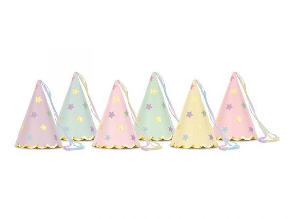 Partyhüte Sterne, gemischt, 14,5 cm