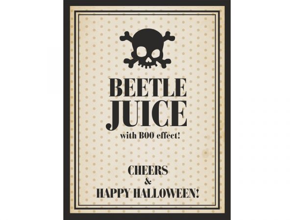 10 Bottle labels Beetle Juice