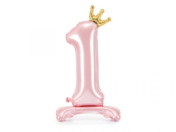 Stehender Folienballon Ziffer ''1'', 84 cm, hellrosa