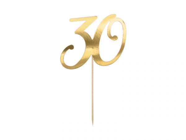 Cake Topper Gold mit der Zahl 30