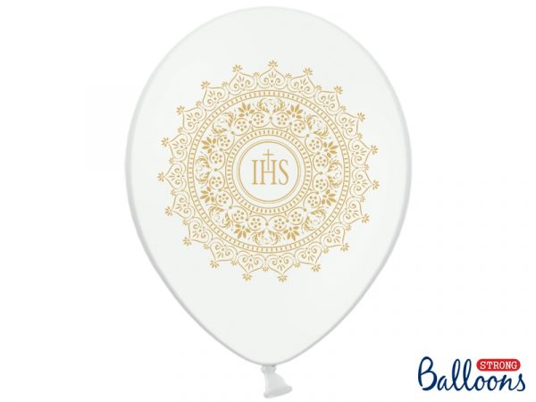 Latexballon Kommunion IHS 30cm 6 stk
