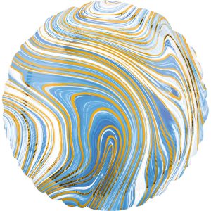 Marblez blau Folienballon rund
