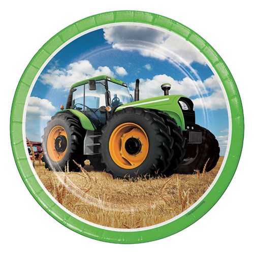 8 Pappteller Traktor 23cm