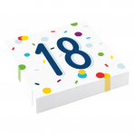Servietten Confetti Birthday 18 Bunt