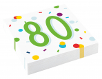 Servietten Confetti Birthday 80 Bunt