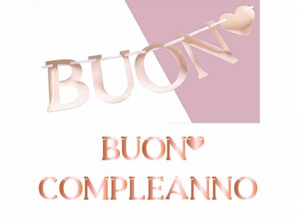 Partybanner FESTONE BUON COMPLEANNO ROSE GOLD 2,8m