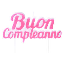 Modecor Kerze "BUON COMPLEANNO" rosa
