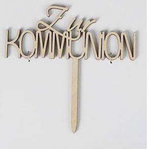 Cake Topper Holz - Zur Kommunion Schrift
