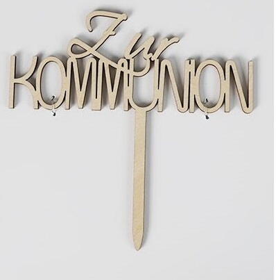 Cake Topper Holz - Zur Kommunion Schrift