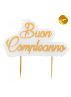 Givi Italia Kerze "BUON COMPLEANNO" Gold