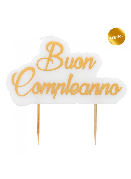 Givi Italia Kerze "BUON COMPLEANNO" Gold
