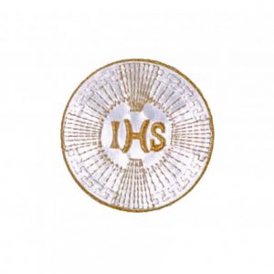 Gesticktes IHS Emblem Gold/Weiss